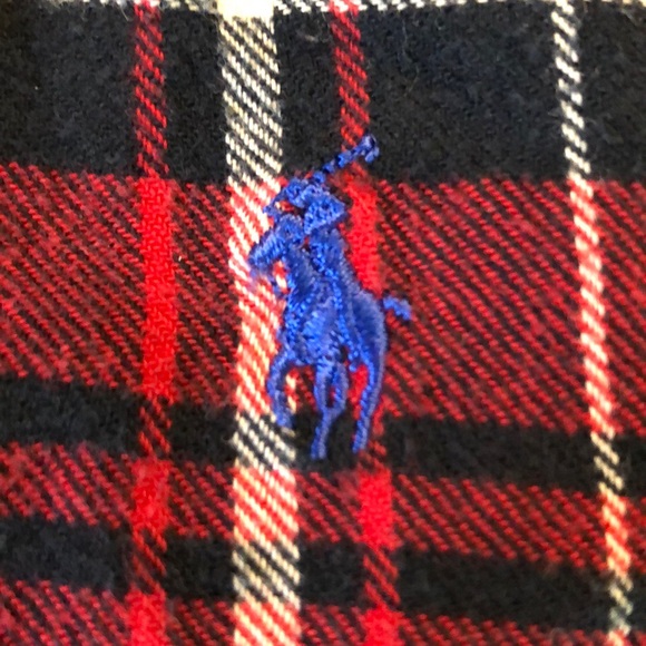RALPH LAUREN size L/XL Plaid Cotton Flannel ButtonFront Sleep Shirt Cozy Cabin - Picture 8 of 11